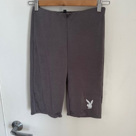 NWOT | Playboy x Missguided Lifestyle Soft Touch Biker Shorts|Size 4|Charcoal - Picture 5 of 7